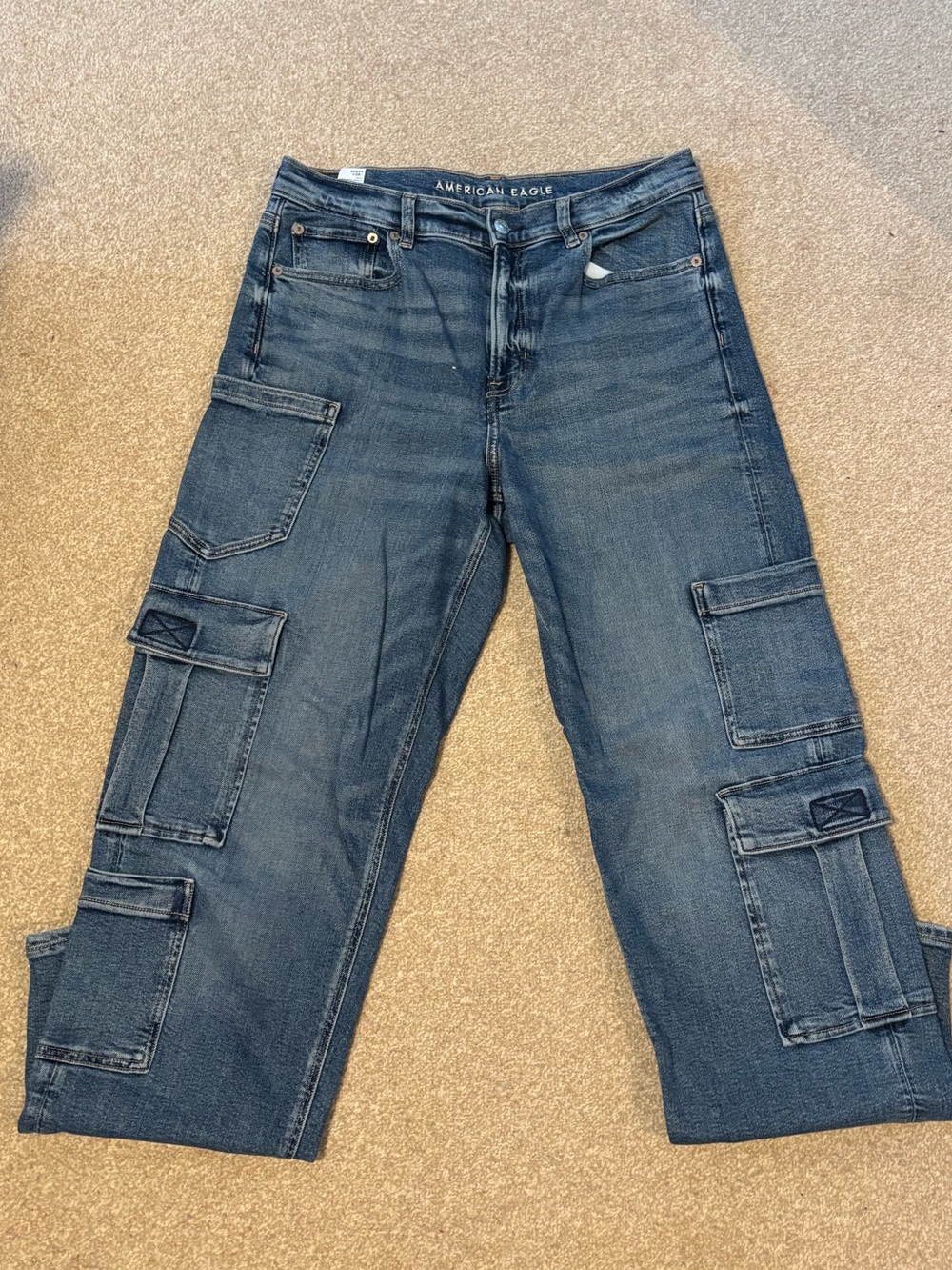American Eagle Super High Rise Baggy Straight Jean